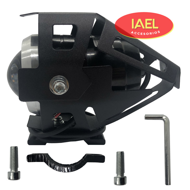 FARO DE LED MOTO REDONDO 10W 1 LED 12 X 9,2 CM CON LUPA Y CARCAZA - 2