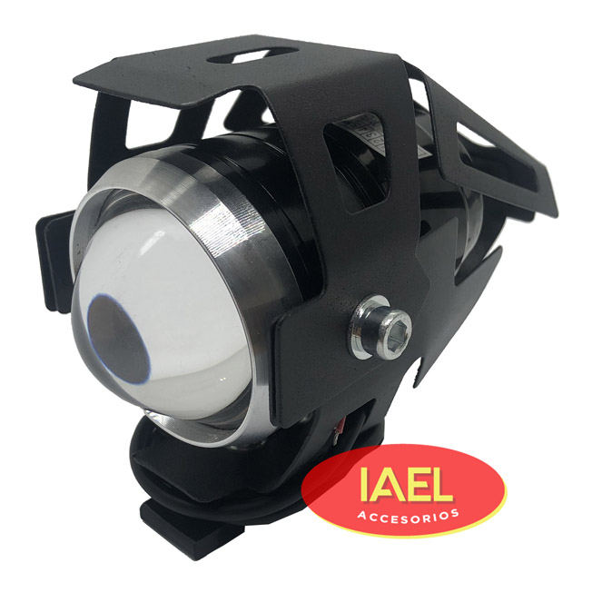 FARO DE LED MOTO REDONDO 10W 1 LED 12 X 9,2 CM CON LUPA Y CARCAZA - 3