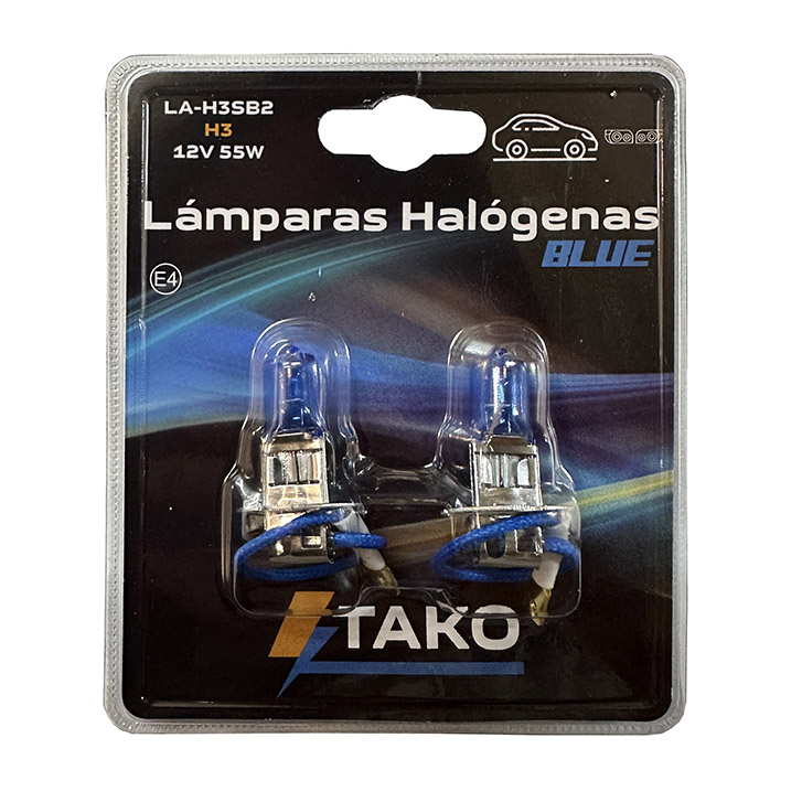 JGO. LAMPARA H3 55W 12V SUPER BLANCA, EN BLISTER - TAKO