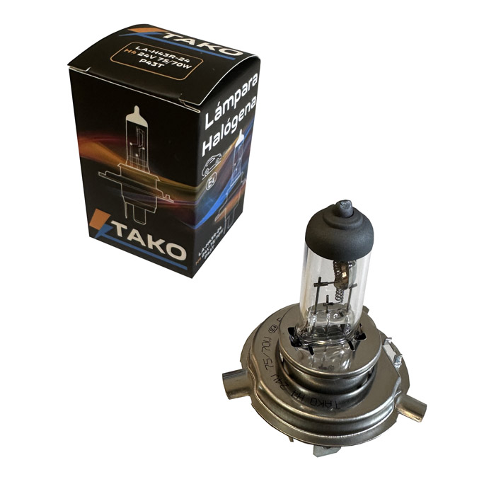 LAMPARA H4 PT43 75/70W 24V - TAKO