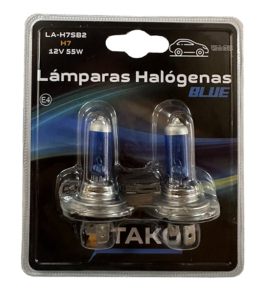 JGO. LAMPARA H7 55W 12V SUPER BLANCA, EN BLISTER - TAKO