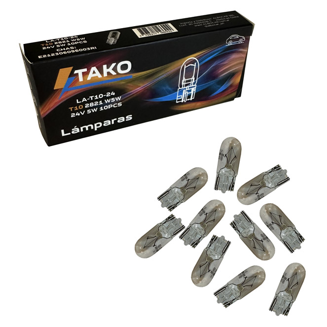 LAMPARA T10 2821/2825 5W 24V - TAKO