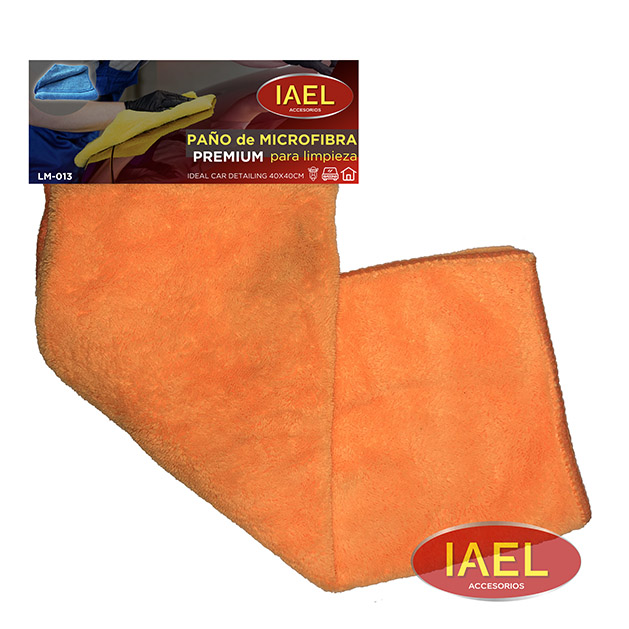 PAÑO DE LIMPIEZA MICROFIBRA TERCIOPELO 40 X 40CM, NARANJA