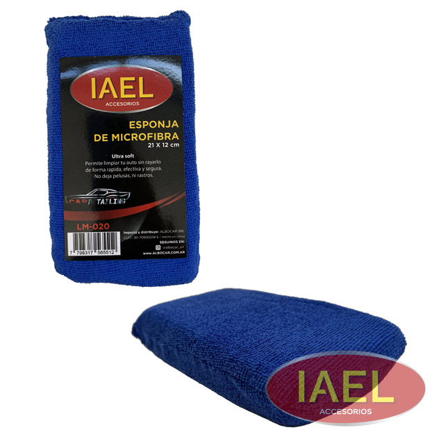 ESPONJA MICROFIBRA 21X12 ULTRA SOFT, CELESTE