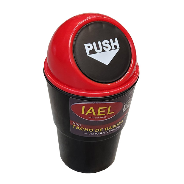 CESTO TACHO DE BASURA, PARA POSA VASO, COLORES VARIOS, CON TAPA - 2