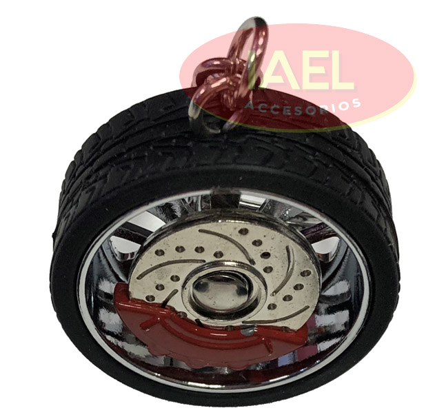 LLAVERO TUNING MOTIVO LLANTA Y NEUMATICO, METALICO, GRIS - 3