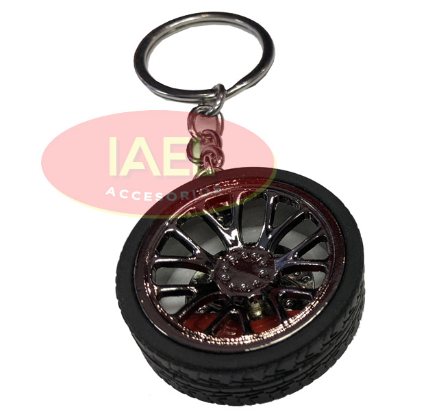 LLAVERO TUNING MOTIVO LLANTA Y NEUMATICO, METALICO, NEGRO - 2