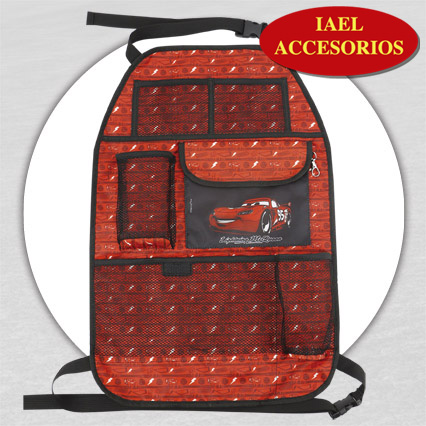 ORGANIZADOR DE RESPALDO DISNEY, 59X38.5CM, CARS, PORTA BOTELLAS, LIBRO