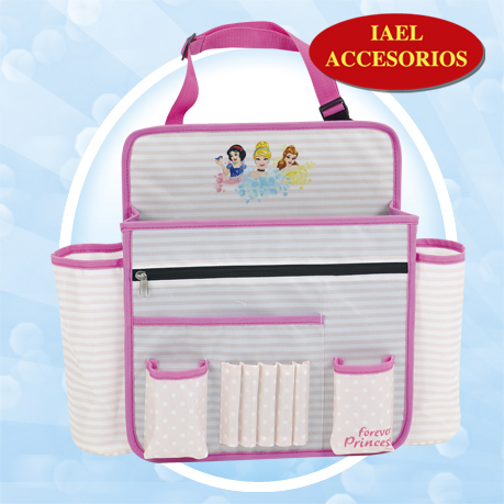 ORGANIZADOR DE RESPALDO DISNEY, 32X10X37CM, PRINCESAS, PORTA UTILES, C