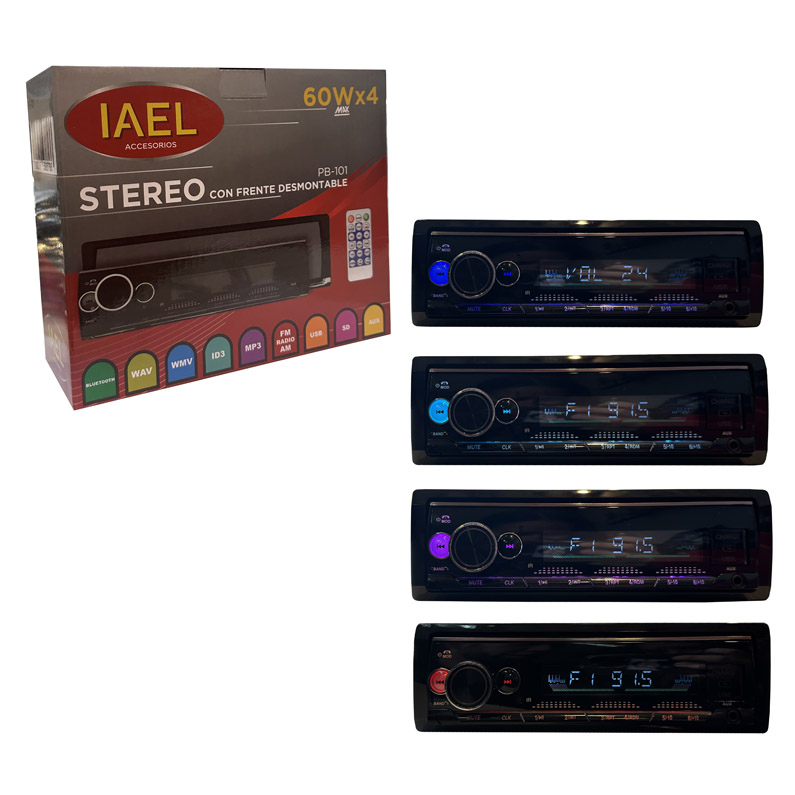 STEREO FRENTE DESMONTABLE, CON BLUETOOTH, USB, MP3, AM/FM Y CONTROL REMOTO