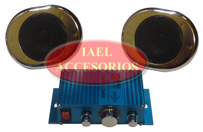 KIT POTENCIA + PARLANTES MOTO 200WX2