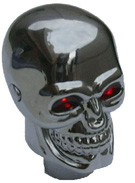 PERILLA ALUMINIO CALAVERA CROMADA C/LUZ