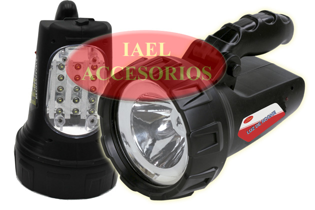 FARO CAZADOR LED 3W + LUZ DE NOCHE 12 LED SMD, RECARGABLE 12V, MANIJA