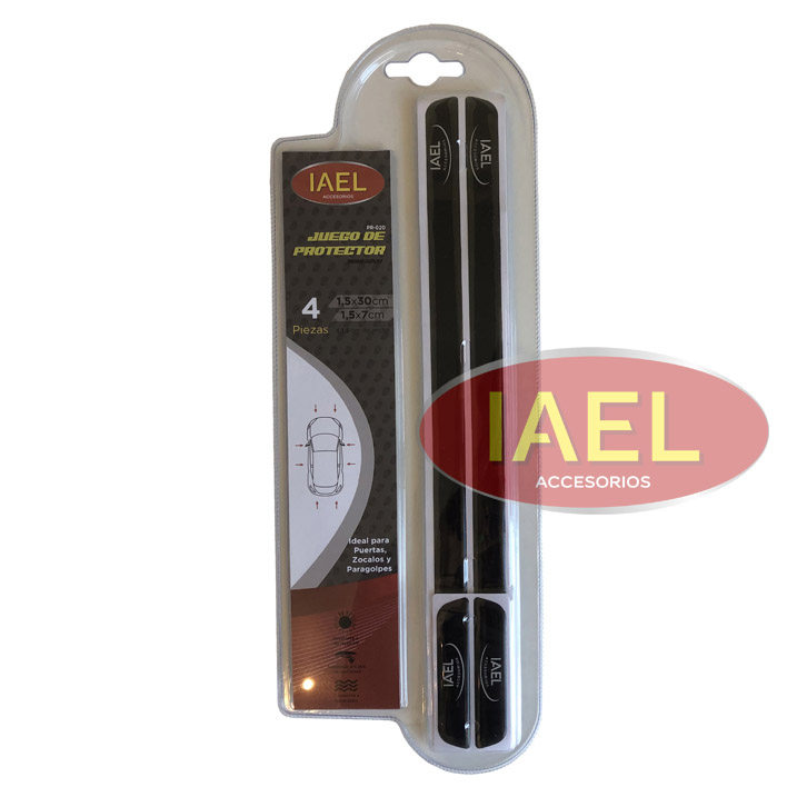 PROTECTOR DE PUERTA / PARAGOLPE ADHESIVO, NEGRO X4PCS