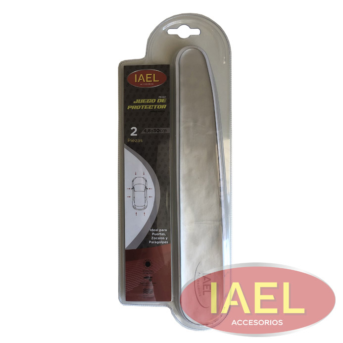 PROTECTOR DE PUERTA / PARAGOLPE ADHESIVO OVAL, GRIS X2PCS