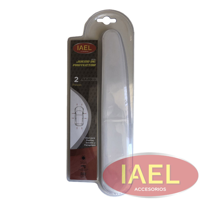 PROTECTOR DE PUERTA / PARAGOLPE ADHESIVO OVAL, TRANSPARENTE X2PCS