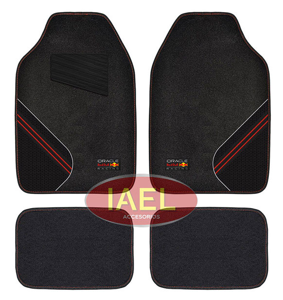 JUEGO DE CUBRE ALFOMBRA COMBINADA FELPA Y PVC, ROJA - ORACLE RED BULL RACING
