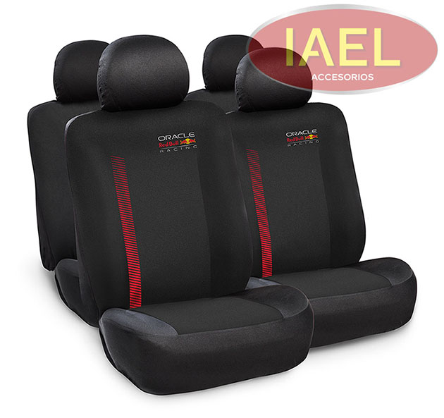 JGO. FUNDA COMPLETA TELA 10PCS NEGRA CON DETALLE ROJO - ORACLE RED BULL RACING