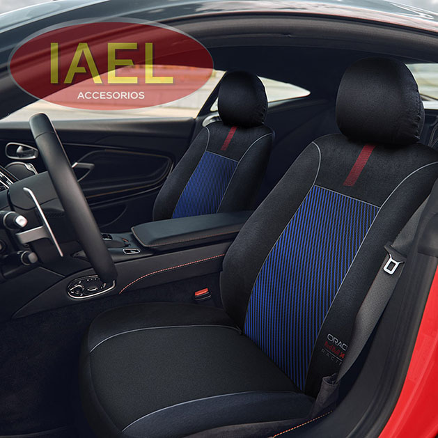 JGO. FUNDA COMPLETA TELA 10PCS NEGRA CON DETALLE ROJO Y RAYAS AZULES - ORACLE RED BULL RACING - 2