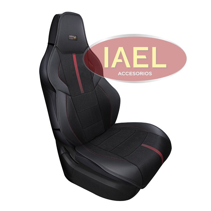 SOBRE ASIENTO PRO TELA Y CUERO ECO 1PC NEGRA CON DETALLE ROJO - ORACLE RED BULL RACING
