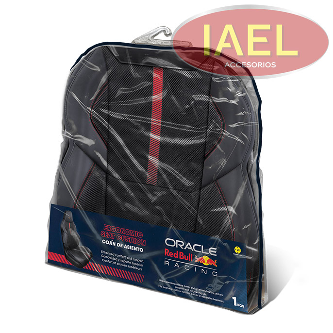 SOBRE ASIENTO PRO TELA Y CUERO ECO 1PC NEGRA CON DETALLE ROJO - ORACLE RED BULL RACING - 3