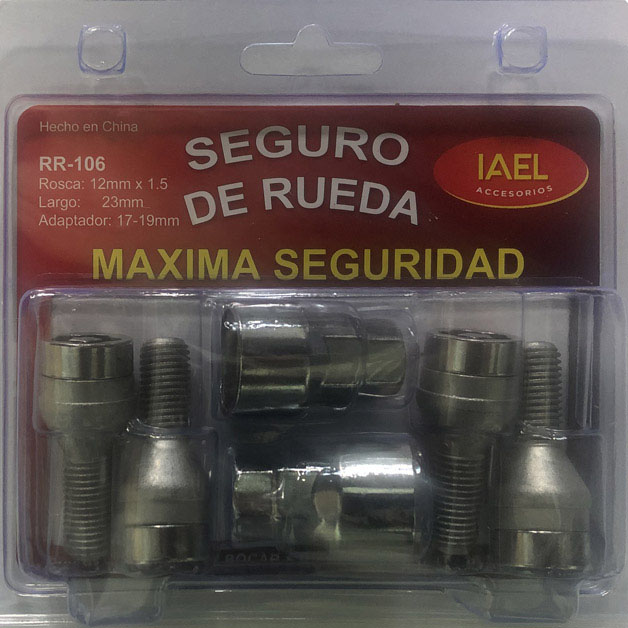 JGO. SEGURO RUEDA CROMADO 4 BULONES, CON 2 ADAPTADORES SEG. EXTREMA - 2