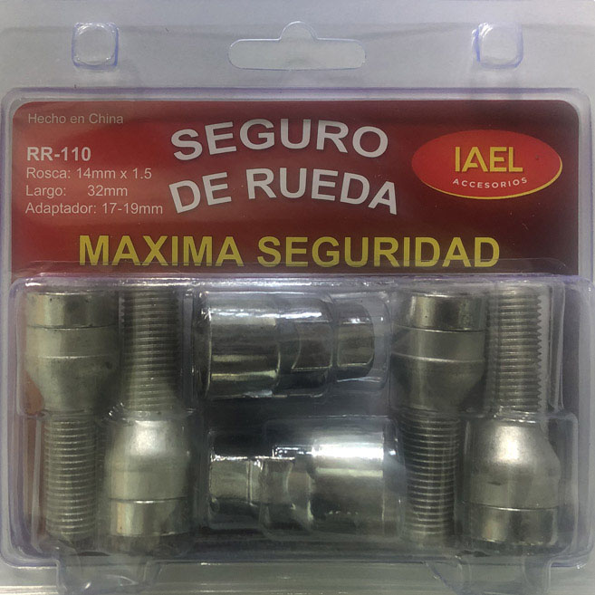 JGO. SEGURO RUEDA CROMADO 4 BULONES, CON 2 ADAPTADORES SEG. EXTREMA - 2
