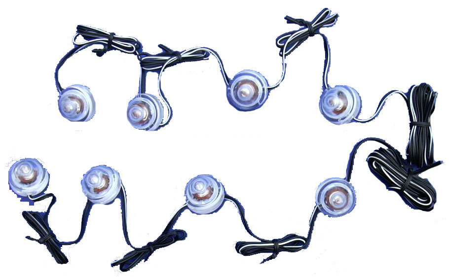 FAROS PARA ZOCALO, LUZ AZUL JGO. X8