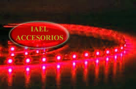 TIRA DE LED FLEXIBLE ROJO, 30CM 24V, CINTA DOBLE FAZ