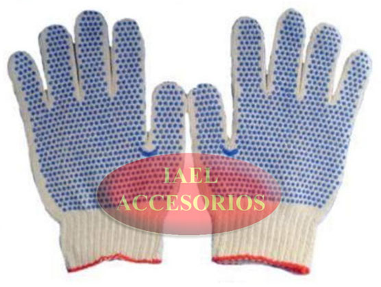 PAR DE GUANTES ALGODON/POL. MOTEADO FINO