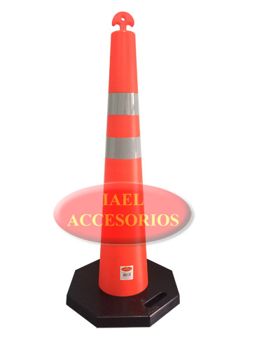 CONO REFLECTIVO NARANJA VIAL, BASE GOMA 8KG, 110CM
