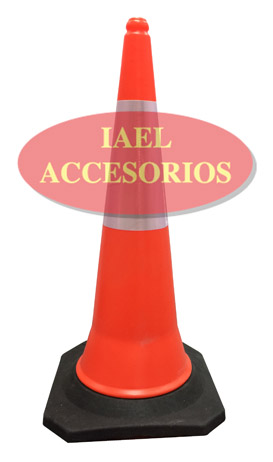 CONO REFLECTIVO NARANJA, BASE GOMA, 100CM