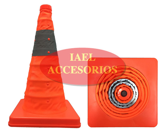 CONO REFLECTIVO NARANJA, PLEGABLE 45 CM