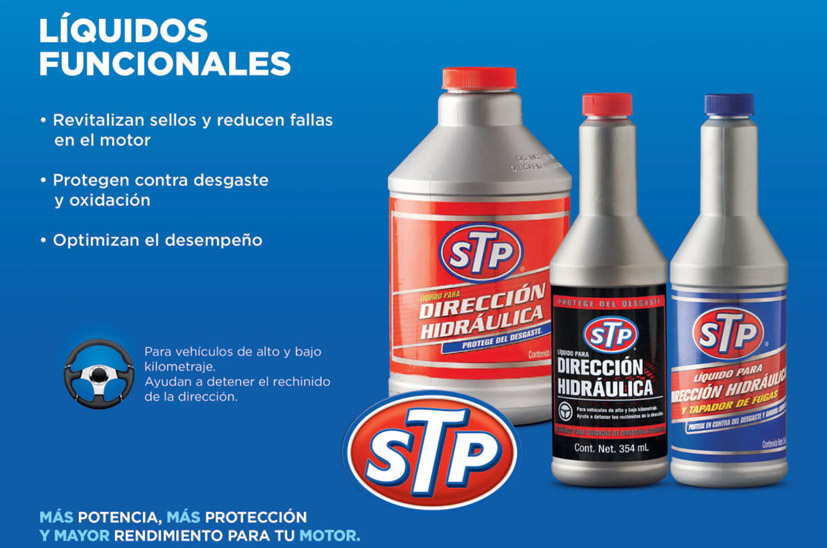 LIQUIDO PARA DIRECCION HIDRAULICA Y TAPADOR DE FUGAS STP - 2
