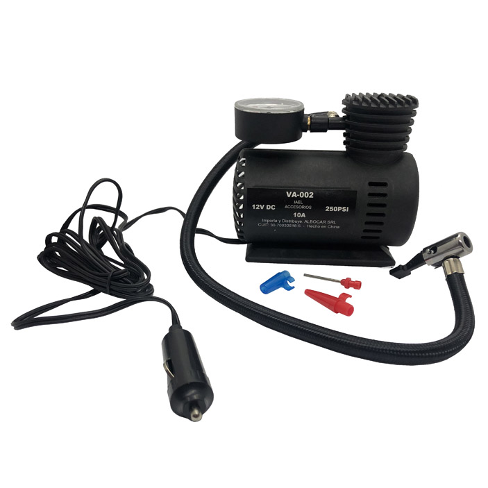 MINI COMPRESOR, 12V. C/MANOMETRO 250 PSI - 2