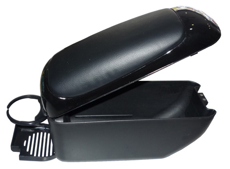 APOYA BRAZO ANGOSTO CON PORTA OBJETOS NEGRO, C/POSA VASO