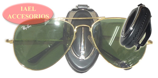 PORTA ANTEOJOS LUJO CON CLIP VISERA