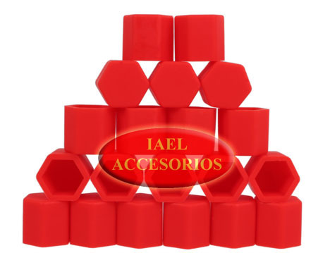 JGO. CUBRE TUERCA/BULON RUEDA 20PCS 19 ROJO