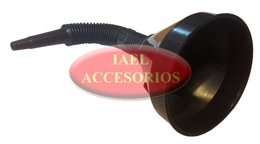 EMBUDO PLASTICO CON ALARGUE FLEXIBLE Y FILTRO DIAMETRO DE BOCA DE  14.5 CM
