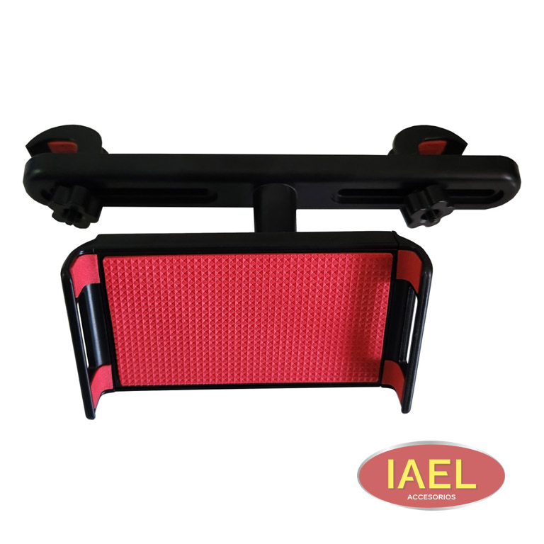 PORTA CELULAR Y TABLET REGULABLE, PARA AUTO APOYACABEZAS